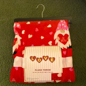 Soft plush “Be Mine” gnome throw blanket